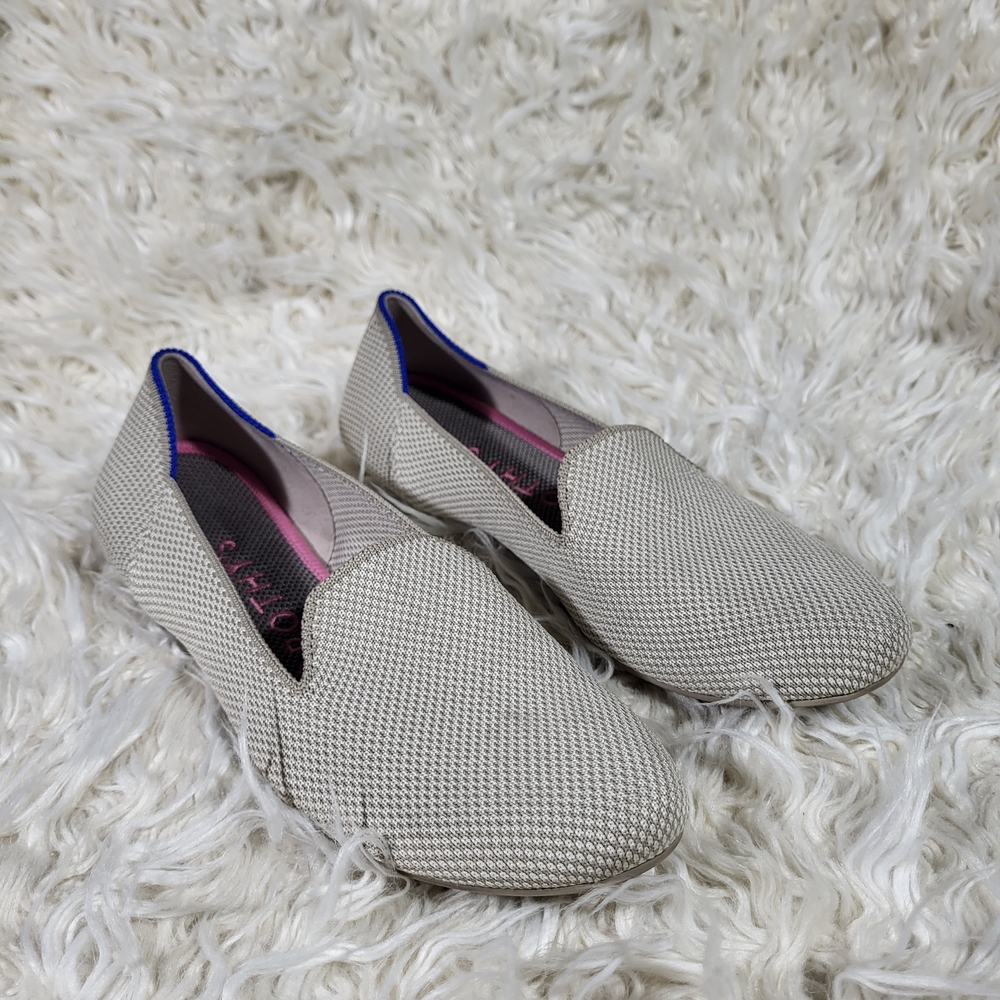 Rothy's Cream and Blue Women's Loafers